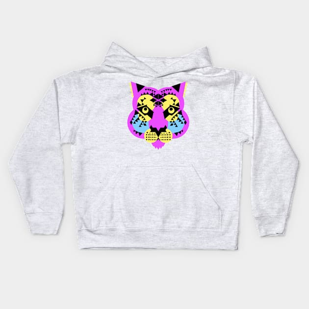 Tiger face, Neon Purple Kids Hoodie by AnimalMagic